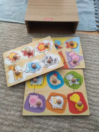 3 Puzzles Madera Nenittos Animales