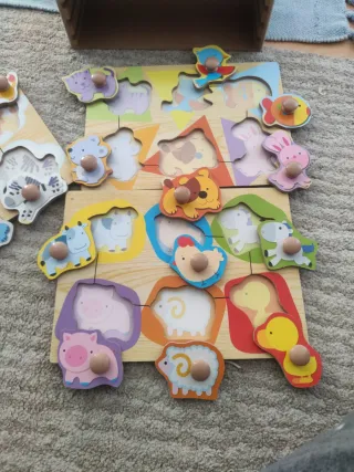 3 Puzzles Madera Nenittos Animales