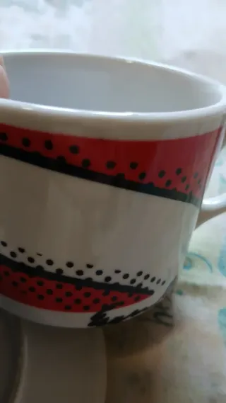 Set 2 Tazze d'autore con Zuccheriera porcellana