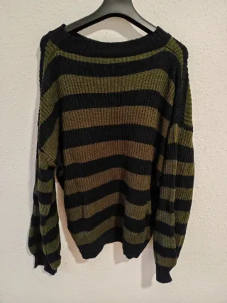 Jersey Rayas Verde y Negro Oversize