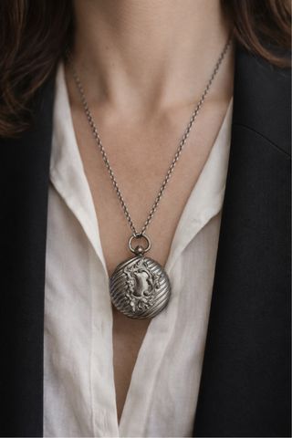 Porta orologio antico argentato Rococò fine '800