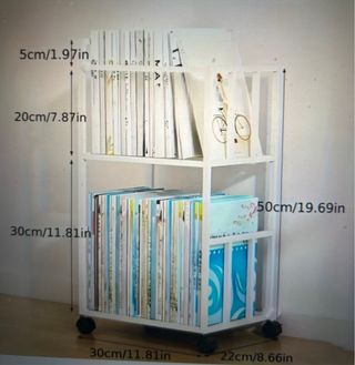 Scaffale in ferro bianco a due livelli