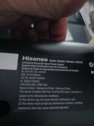 Barra de Sonido Hisense Negra