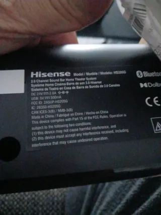 Barra de Sonido Hisense Negra