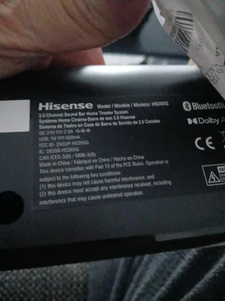 Barra de Sonido Hisense Negra
