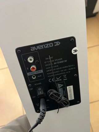 Altavoz Torre Avenzo Bluetooth Blanco/Negro