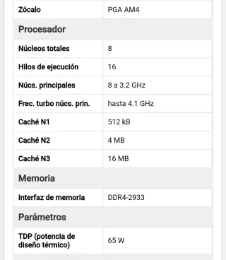 Procesador AMD Ryzen 7 2700