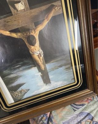 Cuadro antiguo Cristo crucificado