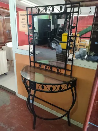 Mueble de entrada forja con espejo