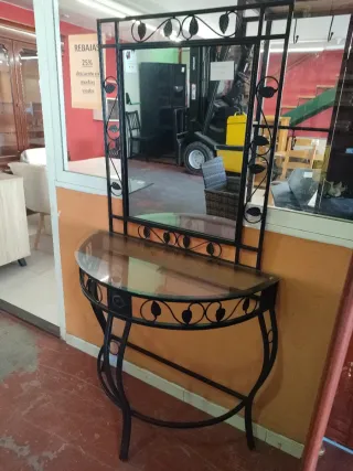 Mueble de entrada forja con espejo