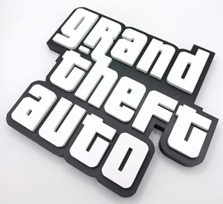 Logo GTA 22 CM Grand Theft Auto Videogames Deco 3D