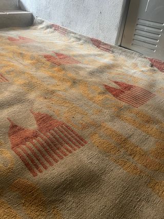 Alfombra beige y naranja LEROY MERLIN