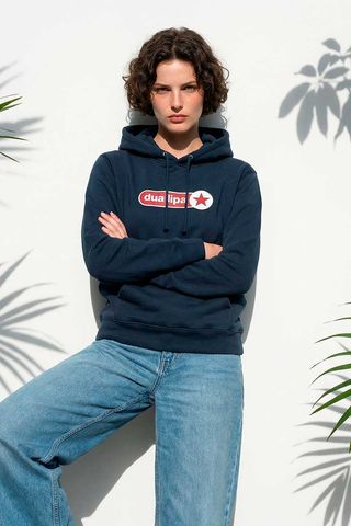 Sudadera con Capucha Dua Lipa Azul Marino Hoodie