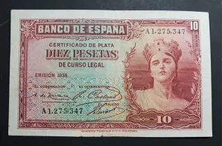 Billete 10 Pesetas 1935 Banco de España