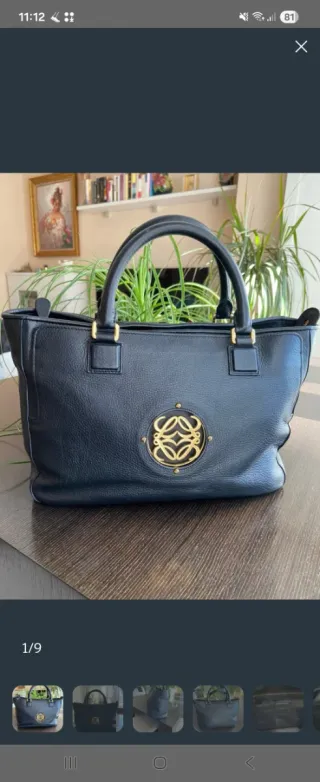 Bolso Loewe Negro Piel Vintage