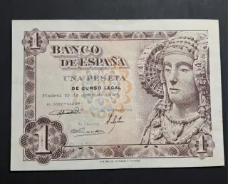Billete 1 peseta 1948 sin serie