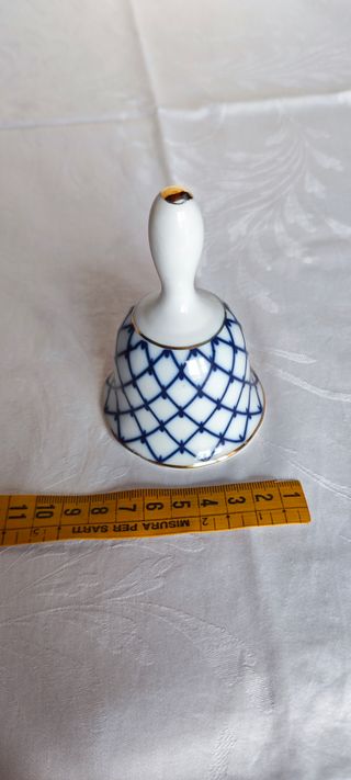 Campanella Porcellana Blu e Oro - Reticolato