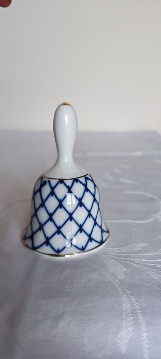 Campanella Porcellana Blu e Oro - Reticolato