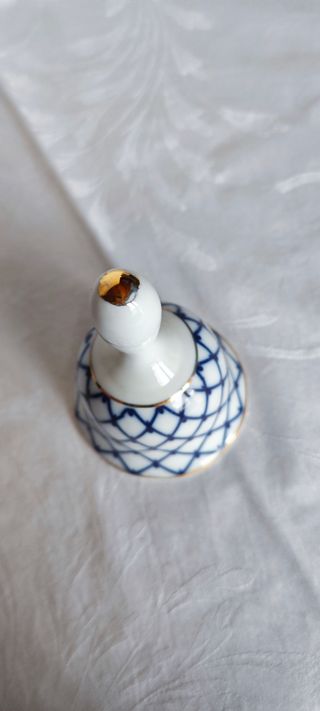 Campanella Porcellana Blu e Oro - Reticolato