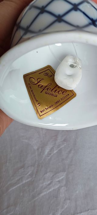 Campanella Porcellana Blu e Oro - Reticolato