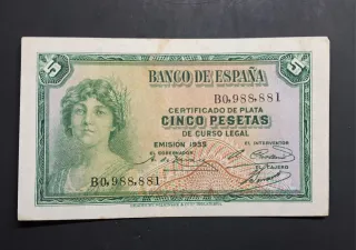Billete 5 Pesetas Banco de España 1935