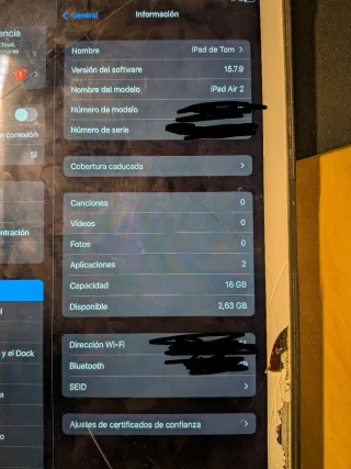 iPad Air 2 Argento Schermo Rotto