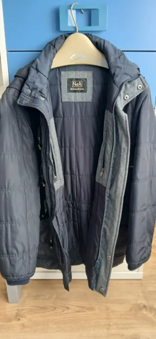 Cazadora tres cuartos NdA azul y gris