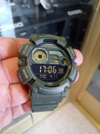 CASIO PESCA, FASES LUNARES,GRANDE 54MM,new version