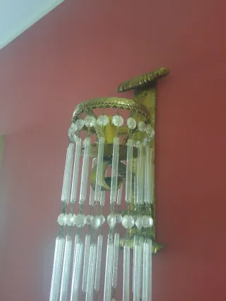 5 apliques de pared dorados con cristales