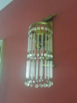 5 apliques de pared dorados con cristales