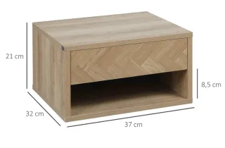 2 Mesitas Noche Colgantes HOMCOM Madera
