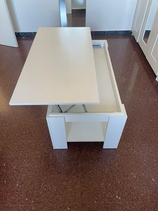 Mesita de comedor elevable blanca