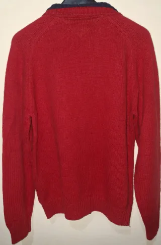 Jersey Tommy Hilfiger Auténtico Cremallera Rojo