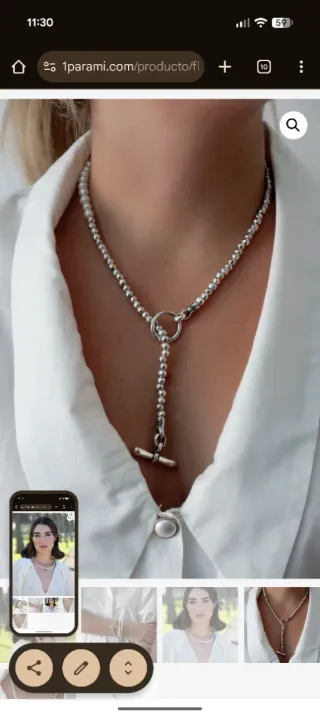 Collar y pulsera 1 para mi plata y perlas