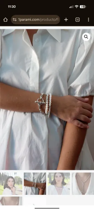 Collar y pulsera 1 para mi plata y perlas