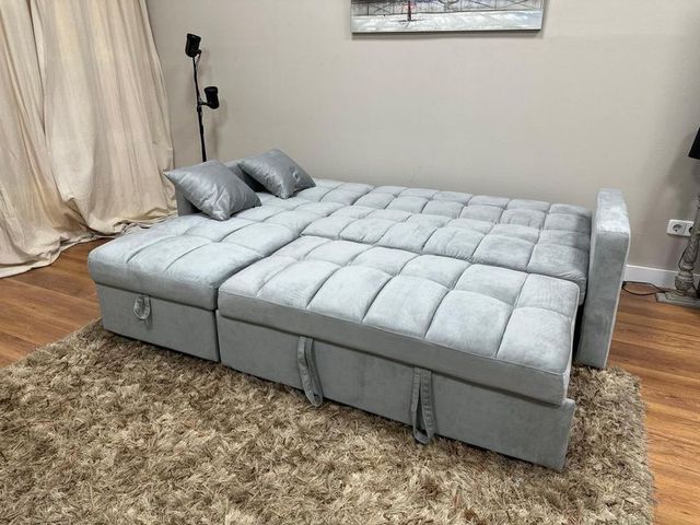 Sofacama Nuevo con Arcon en Gris Y Negro