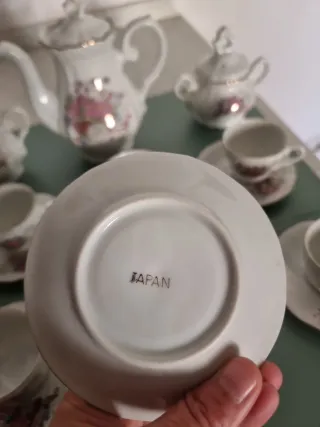 Juego de té porcelana clásica floral