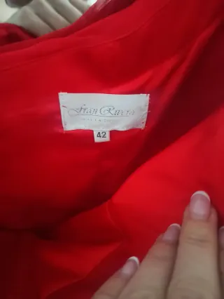 Vestido fiesta alta costura rojo "Fran Rivera"