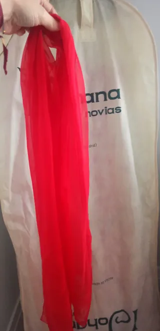 Vestido fiesta alta costura rojo "Fran Rivera"