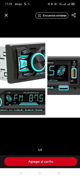 Radio Coche Bluetooth 7 Colores