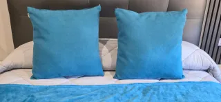 Manta cubrecama azul turquesa