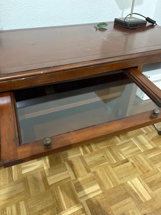 Mueble TV madera y cristal