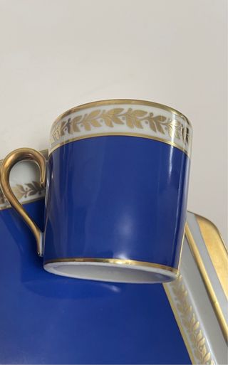 Servizio da caffè 2 porcellana oro zecchino blu