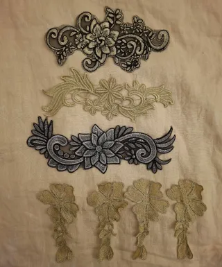 Lote 7 Apliques Bordados Florales
