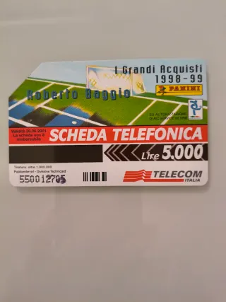 Scheda Panini Roberto Baggio 98/99 Telecom