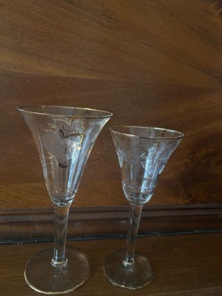 Copas de cristal tallado antiguas