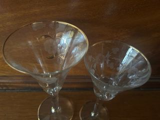 Copas de cristal tallado antiguas