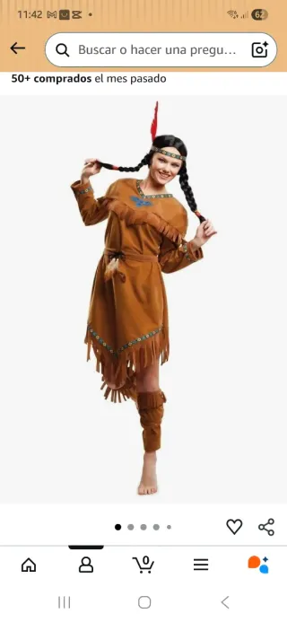 Disfraz Nativa India  Falta cinturón