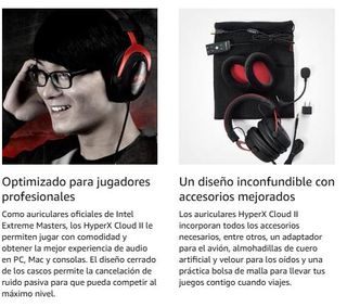 Cascos Gaming HyperX PC/PS4 Negro/Rojo