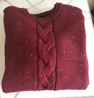 Jersey hombre XL burdeos trenzado